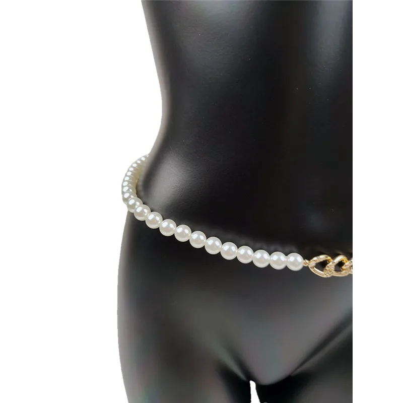 Peal Waist Chain Body Chain Top Body Jewelry for Women Fashion Cross Chest Chain Bikini Sexy Bra Dress Bead Festival Accessories - view 5