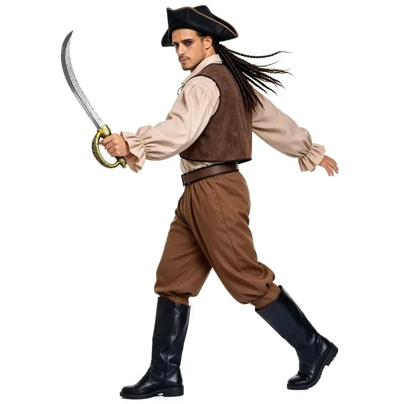 Halloween Cosplay Costume Couple Pirate Captain Cosplay Costume Men Women Full Stage Set Theme Party Role Playing Outfits - view 4