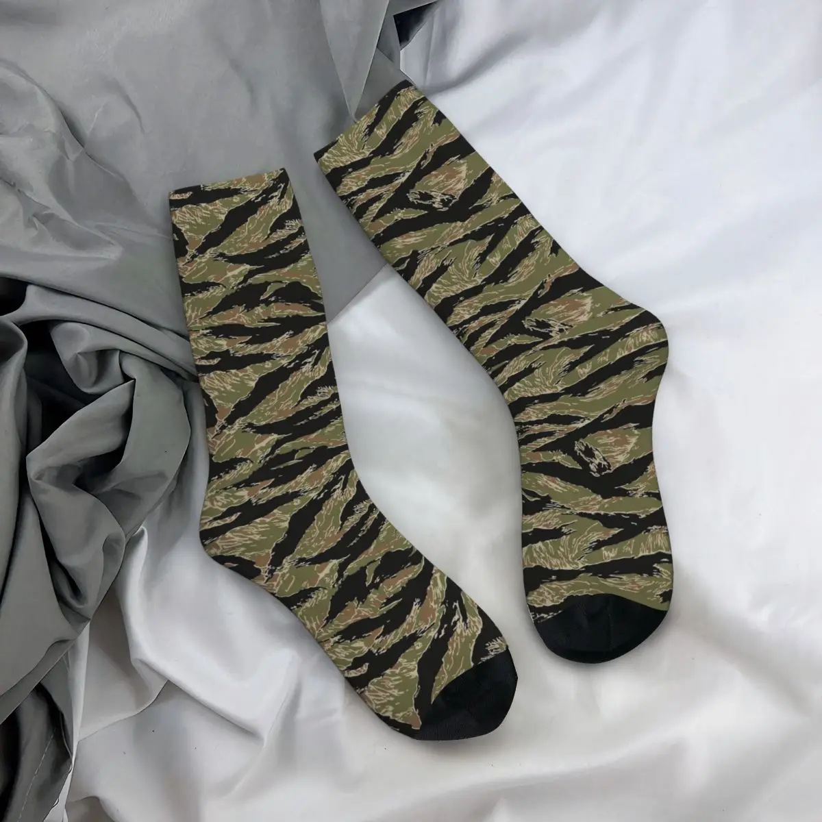 Winter Warm Crazy Design Men\'s Women\'s Tiger Stripe Camo Socks Breathable Sports Socks