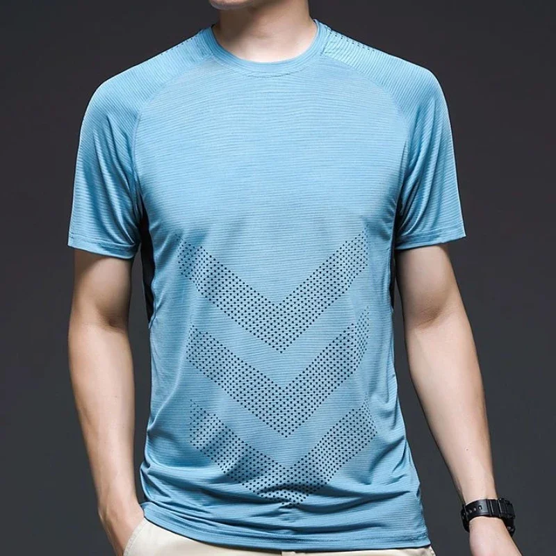 

Male Tees Shirts O Neck Business Quick-drying Green Tops Wholesale Fashion Luxury High Quality Summer Streetwear Men's T-shirt