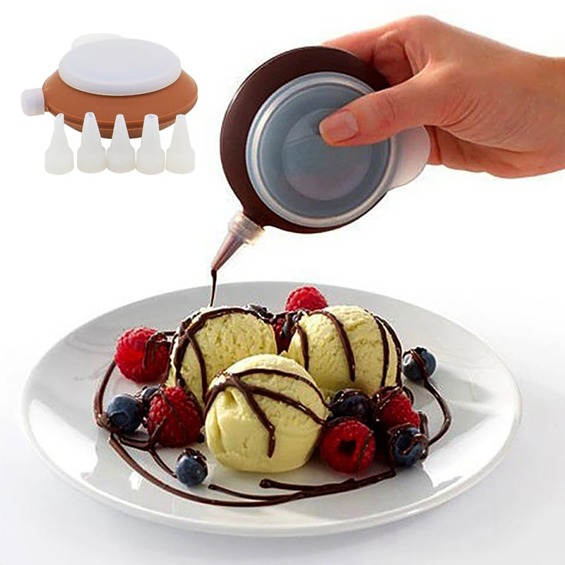 Silicone Macaron Laminator Chocolate Jam Extruder With 5 Spouts For Macron Cake Baking Supplies