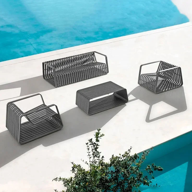Outdoor sofa courtyard design Sales department View sofa Hotel courtyard garden Aluminum alloy rainproof