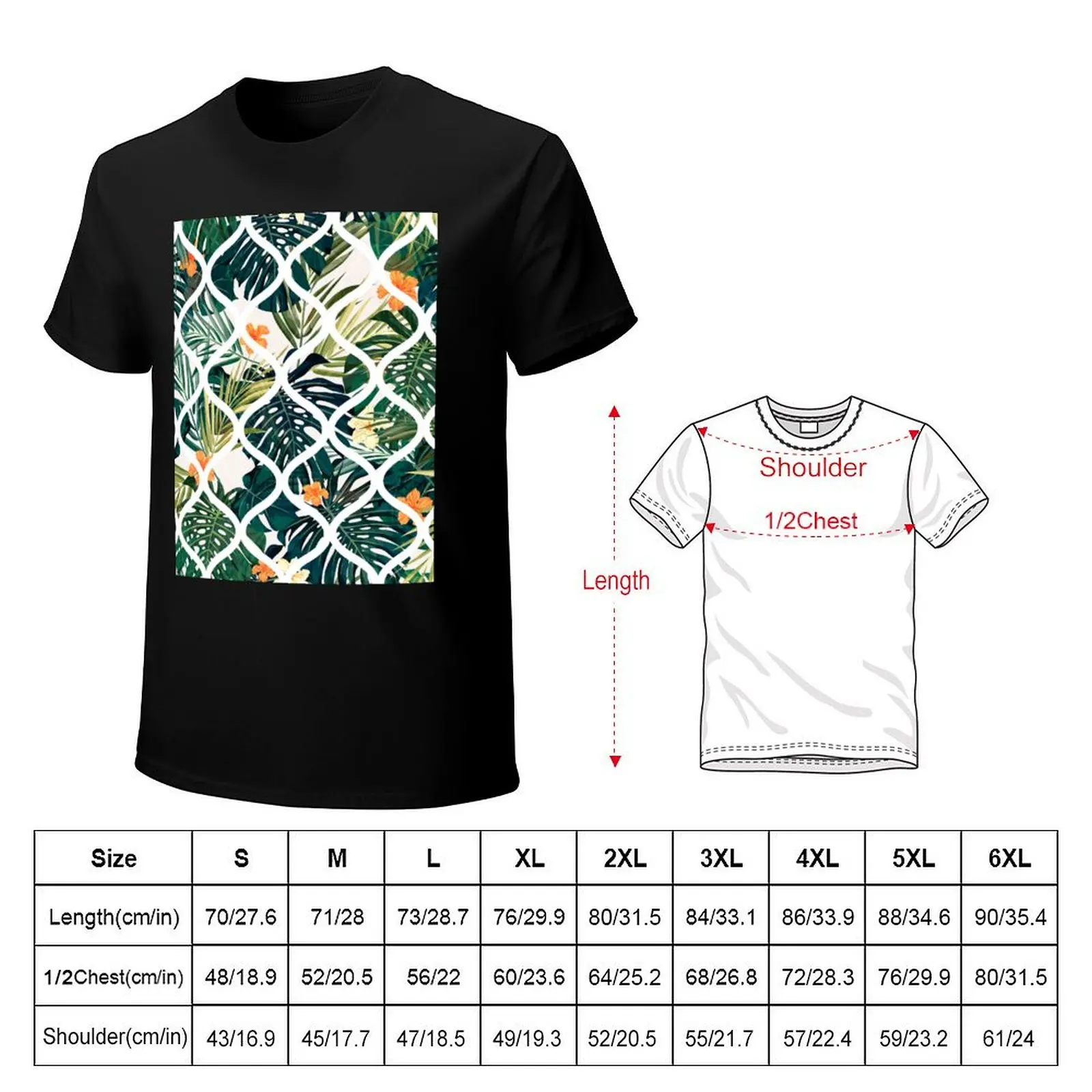 White Tropical Moroccan Ogee Tile Pattern T-Shirt shirts graphic tees heavyweights anime stuff luxury clothes men