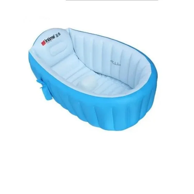 

Kids Play Inflatable Bath Tub with Hand Air Pump Portable Folding Baby Bathtubs 98X65X28cm Pink or Blue Color Drop Shipping