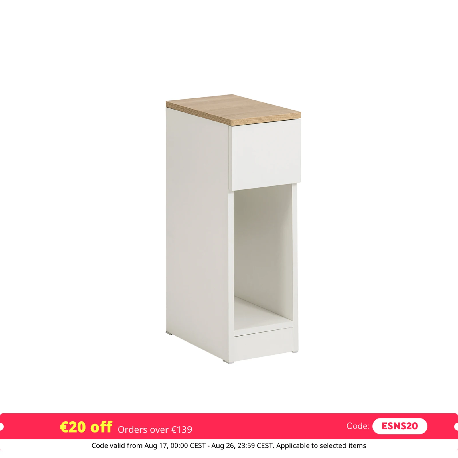 SoBuy FBT111 Nachttisch mit Schublade für Boxspringbett Sofatisch Beistelltisch schmal Telefontisch Nachtschrank