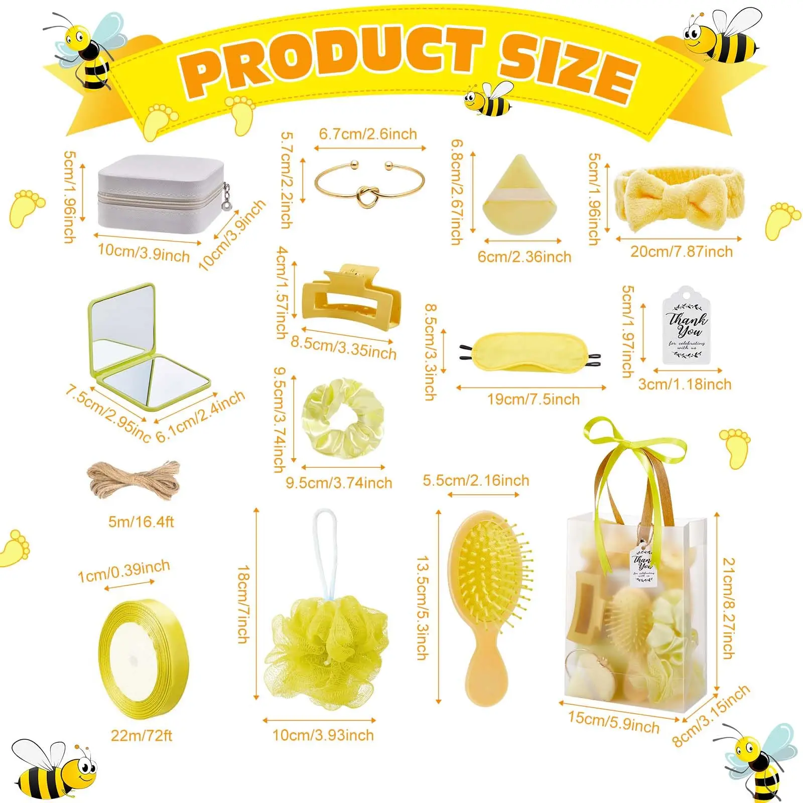 74Pcs Baby Shower Prizes for Game Winners Baby Shower Favors Gifts including Headband Hair Brush Jewelry Box with Gift Bag for Baby Shower Game Prizes Wedding Bridal Shower Favors view 4