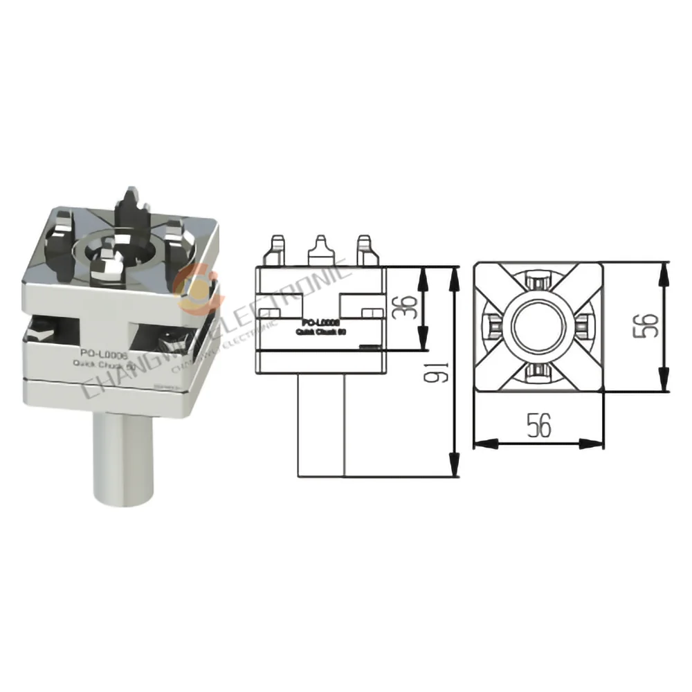 Precision CNC Carving Small Copper male manual chuck D56-60mm Square Electrode Holder for EDM Spark Machines ER And 3R Interface