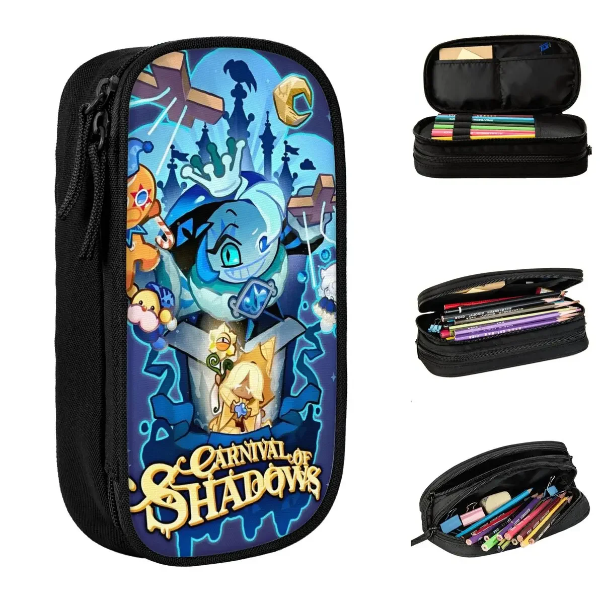 New Shadow Milk Cookie Pencil Cases Cookie Run Kingdom Pencil Pouch Pen Holder for Student Large Storage Bag Students Stationery