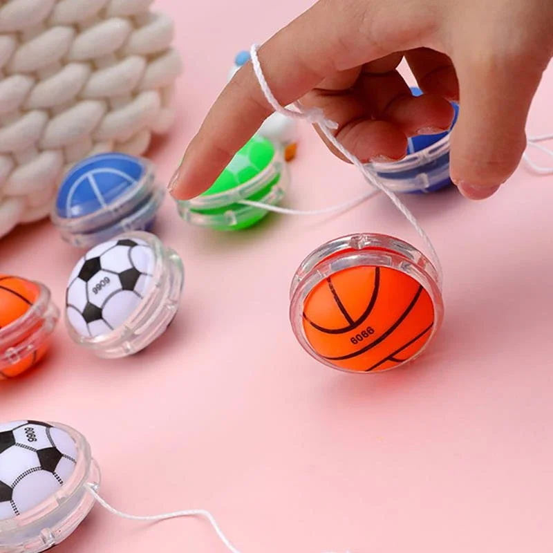 Children Small Yo-Yo Ball Cartoon Football Basketball Patterns Yo-Yo Ball Develop Hand-eye Coordination and Intelligence Toy