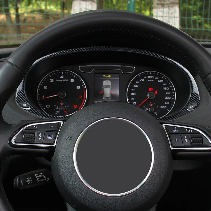 

Carbon Fiber Color Car Dashboard Speedometer Display Frame Trim For Audi Q3 2012-16 Stainless Steel Interior Accessories Sticker
