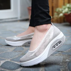 2023 Women Sneakers Flats Loafers Sweet Shallow Comfort Moccasins Slip-on PU Platform Ballet Ladies Vulcanized Shoes New