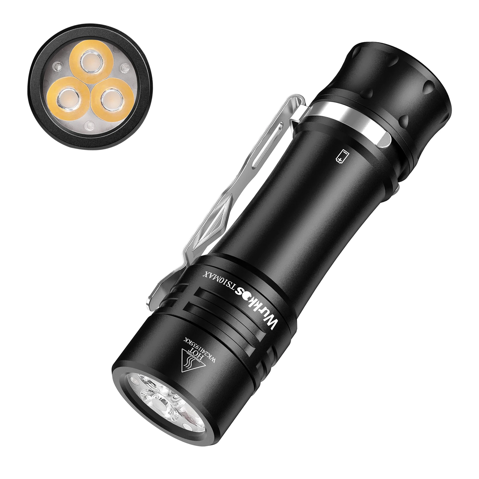 Wurkkos TS10 MAX Torch 18650 Powerful Flashlight 2500LM EDC Light with 3* 95+ CRI LEDs and 3* RGB Aux LEDs Work Lamp Anduril 2.0