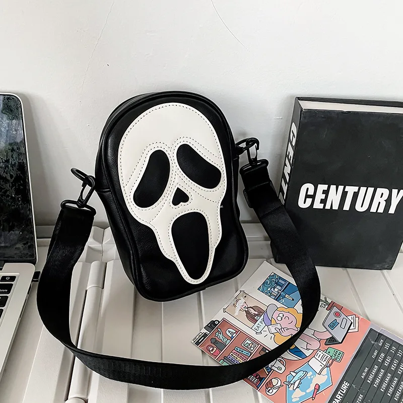 Halloween Funny Lovely Devil Ghost Bag Vintage Shoulder Bag Ladies Bags Leather Zip Purse PU Handbags Women Crossbody Bags