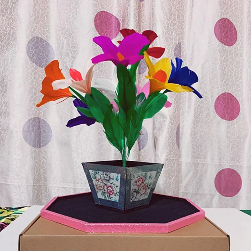 Appearing Potted Flower Tray by YG Magic Tricks Feather Flower Appearing Magia Magician Stage Mentalism Props