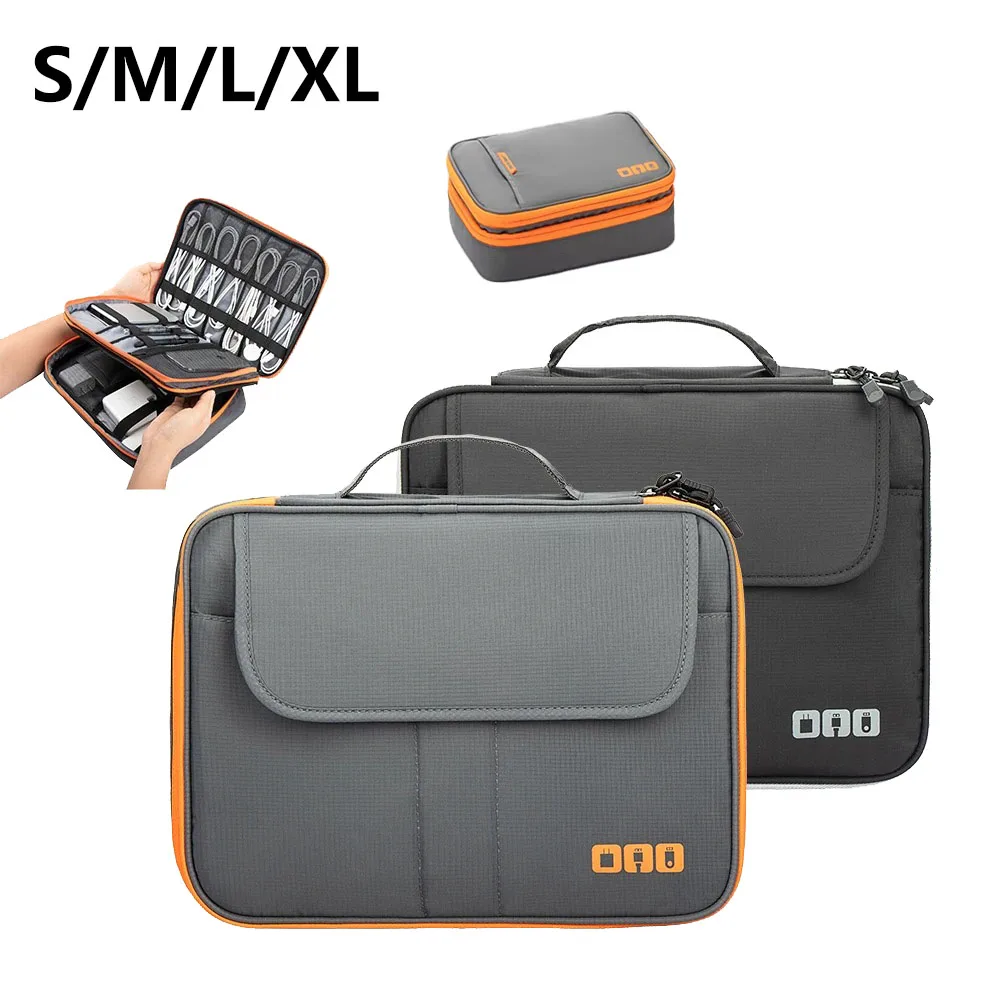 

Portable Electronic Accessories Travel Case,Cable Organizer Bag Gadget Carry Bag for iPad,Cables,Power,USB Flash Drive, Charger