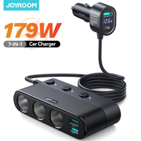 Joyroom 179W 7 in 1 Car Charger Adapter Fast PD QC3.0 Socket Cigarette Lighter Splitter Charge Independent Switches DC Outlet