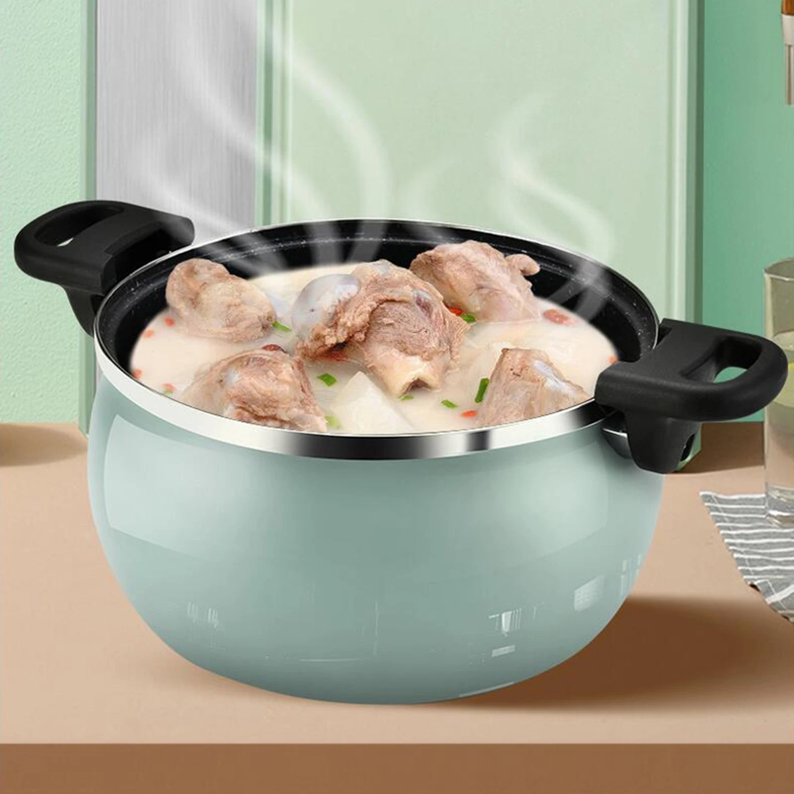 7L Pot Variable Pressure Soup Pot Micro Pressure Pot Household Multi-Functional Non Stick Stewing Gas Induction Cooker Universal