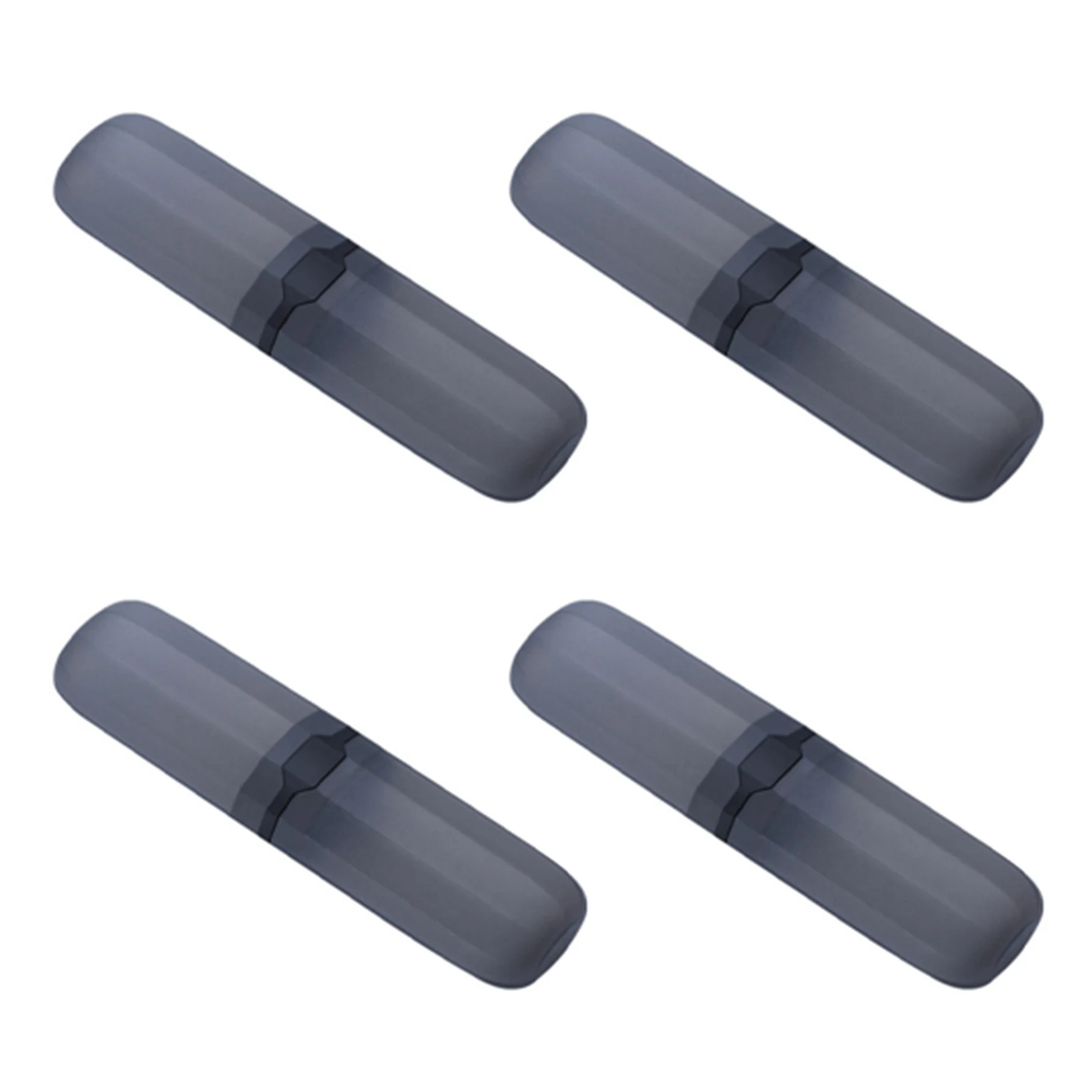 علبة فرشاة أسنان للسفر HIM-4X، حامل معجون أسنان قابل للتمدد، صندوق قابل للتعديل مضاد للبكتيريا، أسود