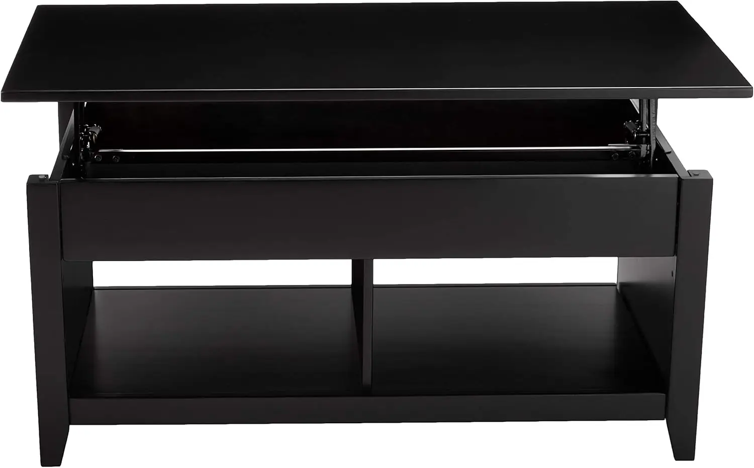 Basics Lift-Top Storage Rectangular Coffee Table, Black, 40 in x 18 in x 19 in