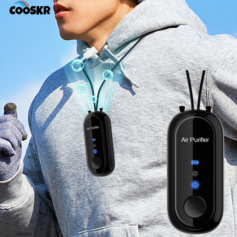 

Носимый очиститель воздуха с отрицательными ионами, перезаряжаемый через USB мини-портативный очиститель дыма на открытом воздухе, необычный запах, эффективный очиститель воздуха