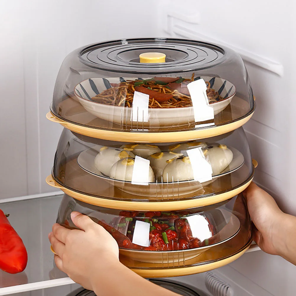 

2pcs Plastic Food Cover Insulated Dust-Proof Reusable Kitchen Supply Tableware Set for Food Storage Covers Pot Plate