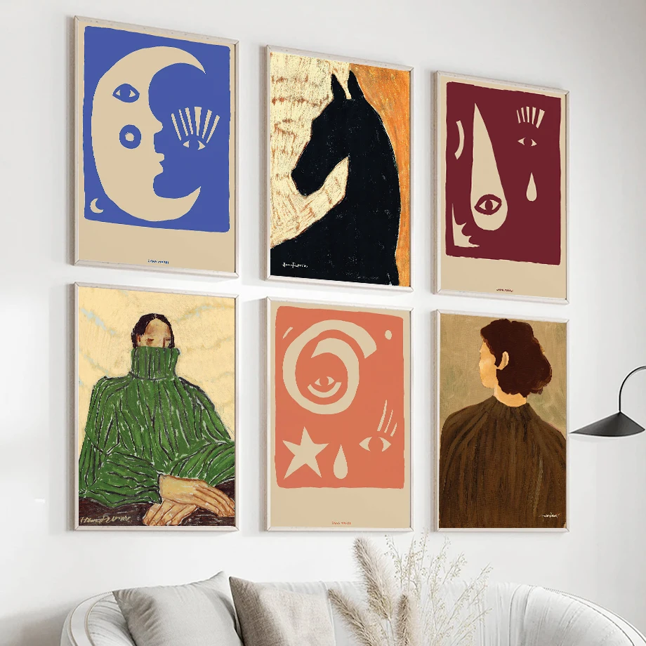 Abstract Gallery Decorative Wall Art Poster Horse Vintage Interior Prints Canvas Decoration Mural Figure Wall Picture Home Decor