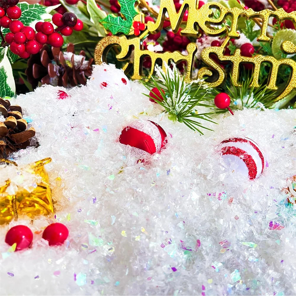 20g Artificial Snow Powder Frozen Party Snow Queen Christmas Party Decorations Fluffy Fake Snowflakes Winter Decorations 1mm