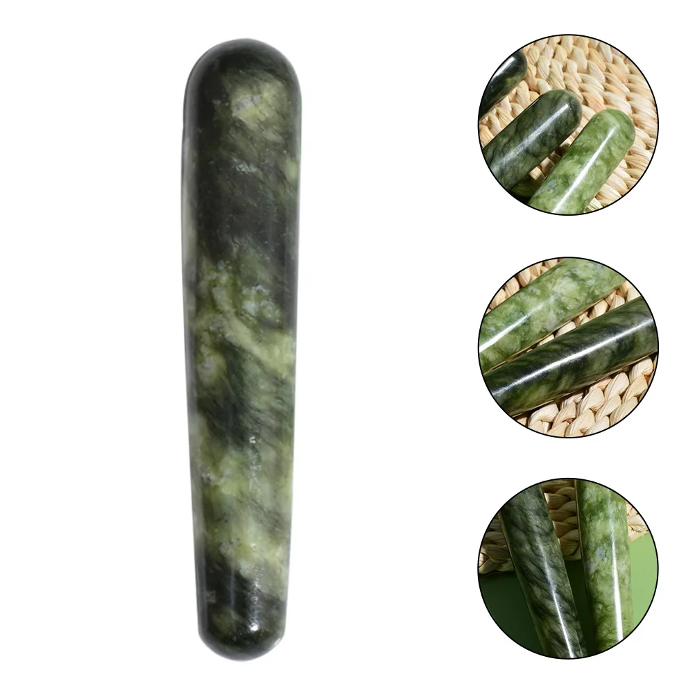 

Jade Massage Stick Green Acupoint Press Tool Portable Relaxation Body and Foot Massager for Blood Circulation Pain Relief