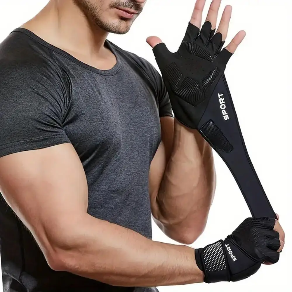 Fitness Half Finger Gloves Men And Women Wrist Guard Sports Dumbbell Riding Non Slip Horizontal Bar Exercise Training