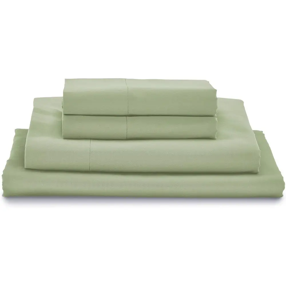 Luxurious 100% Egyptian Cotton Sheets, Deep Pocket, Sateen Weave, King Size, Sage Color