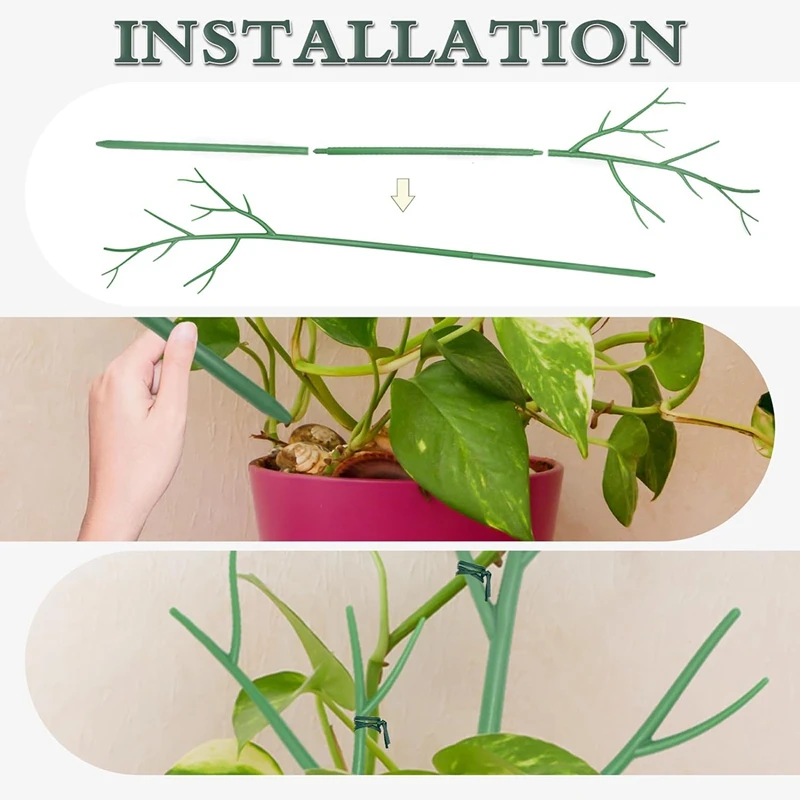 دعم نبات Monstera، أوتاد دعم حديقة النباتات، أعواد نباتية بلاستيكية طويلة لشجرة الطماطم، فروع تدعم 5 قطع