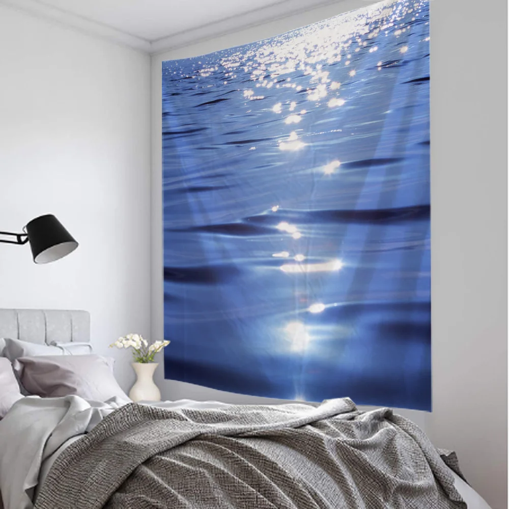 Sea wave light art tapestry room decoration wall hanging cloth psychedelic hippie dormitory living room wall decoration tapestry