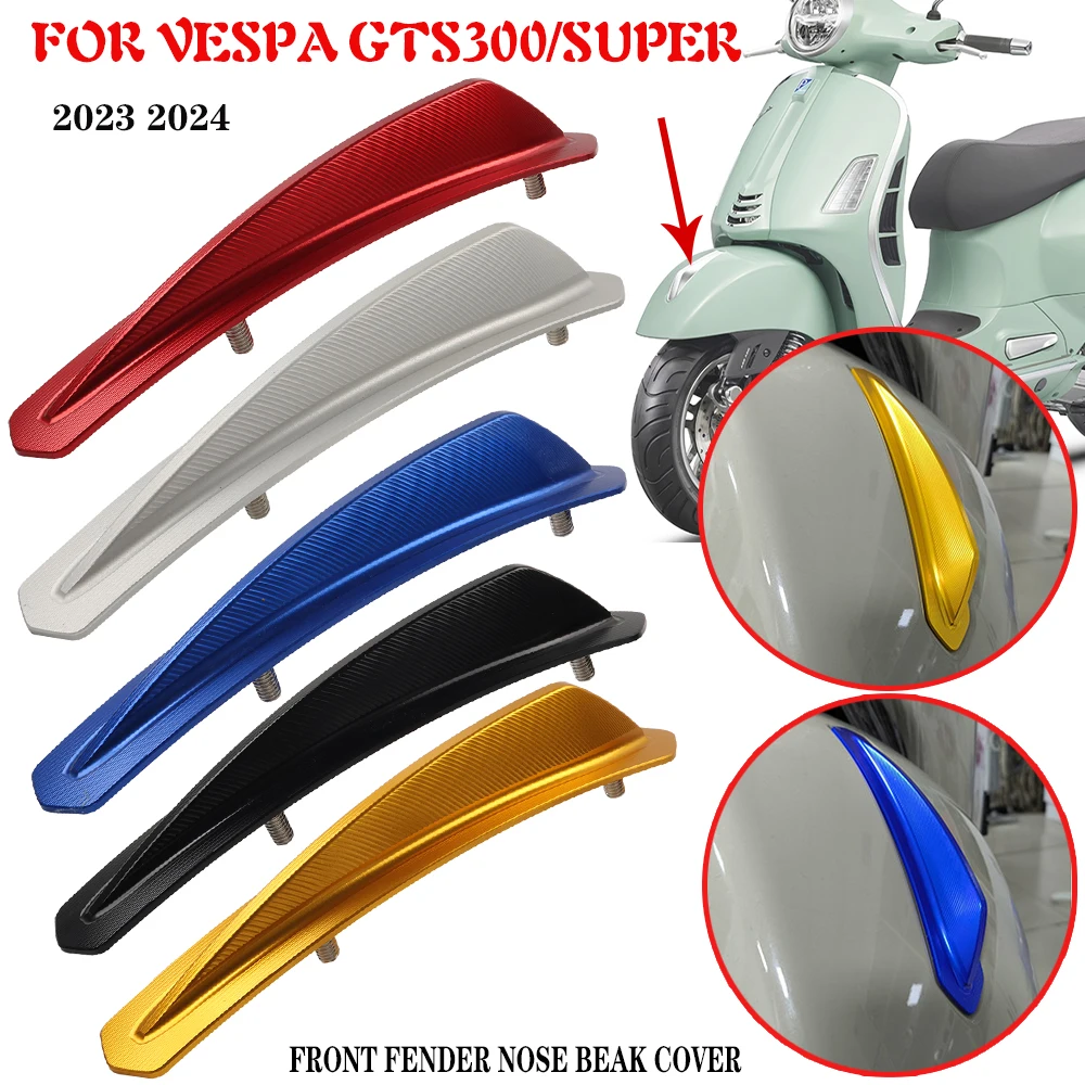 For VESPA GTS 300 GTS300 Super 2023 2024 Motorcycle Accessories Front Fender Nose Beak Cover Mudguard Sticker Decoration