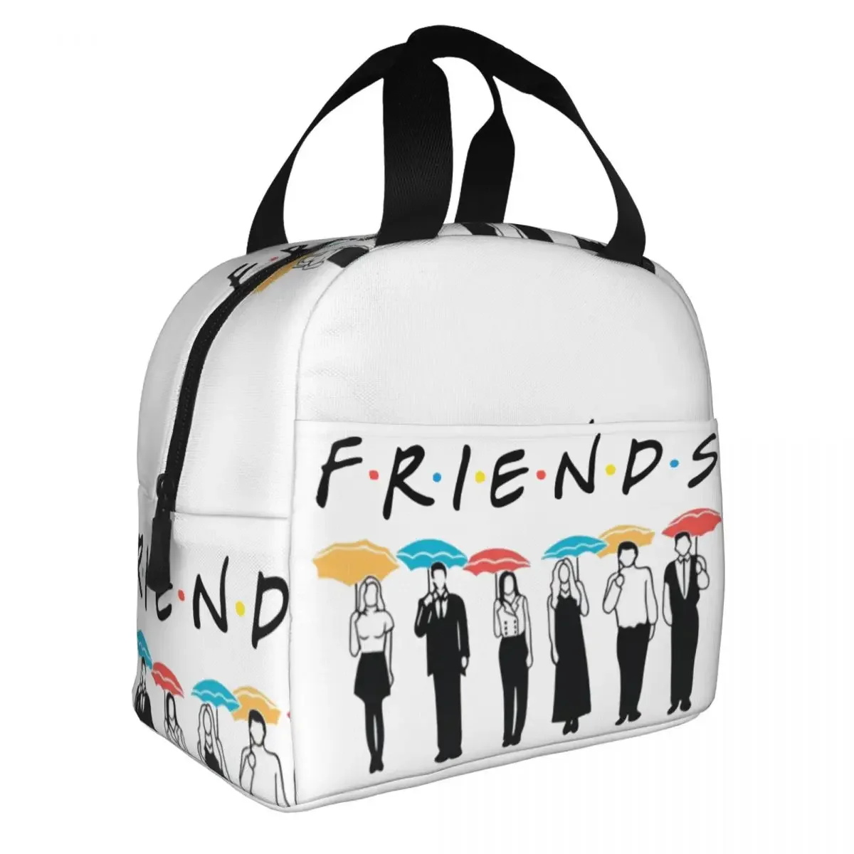 Friends Reunion Monica Ross Rachel Joey Phoebe Insulated Lunch Bag Cooler Bag Reusable Portable Tote Lunch Box Bento Pouch