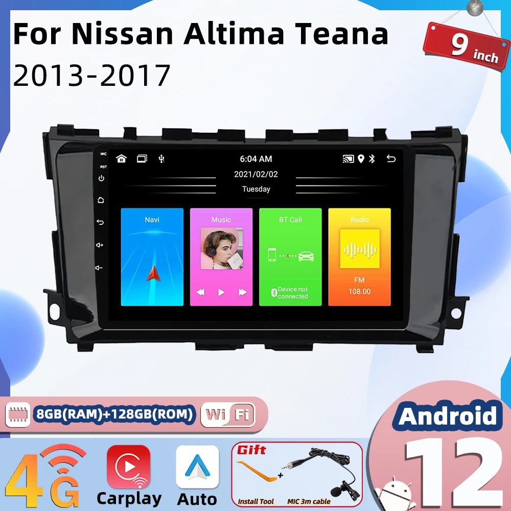 

Автомобильная стереосистема 2 Din Android для Nissan Altima Teana 2013-2017, автомобильный радиоприемник, Wi-Fi, GPS-навигация, мультимедийный плеер, головное устройство с рамкой