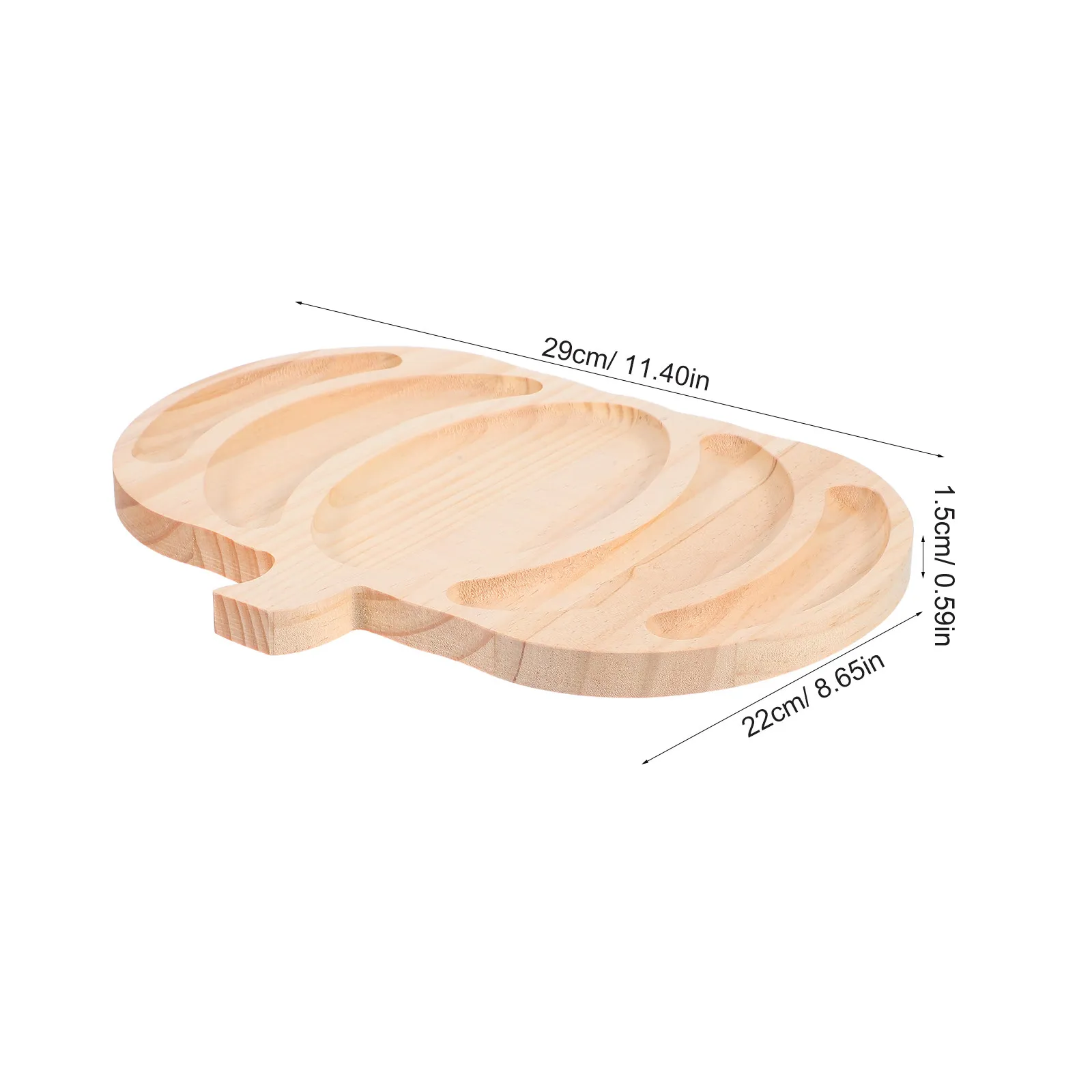 Halloween Pumpkin Wooden Serving Tray – Festive Divided Platter for Snacks, Fruits & Party Food