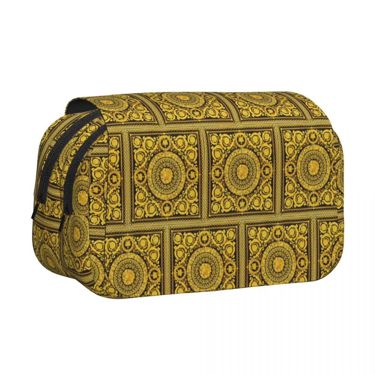 Decorative Golden Medallion Baroque Pencil Cases Pencil Pouch Hard Shell Leather Large Storage Pen Box Pencil