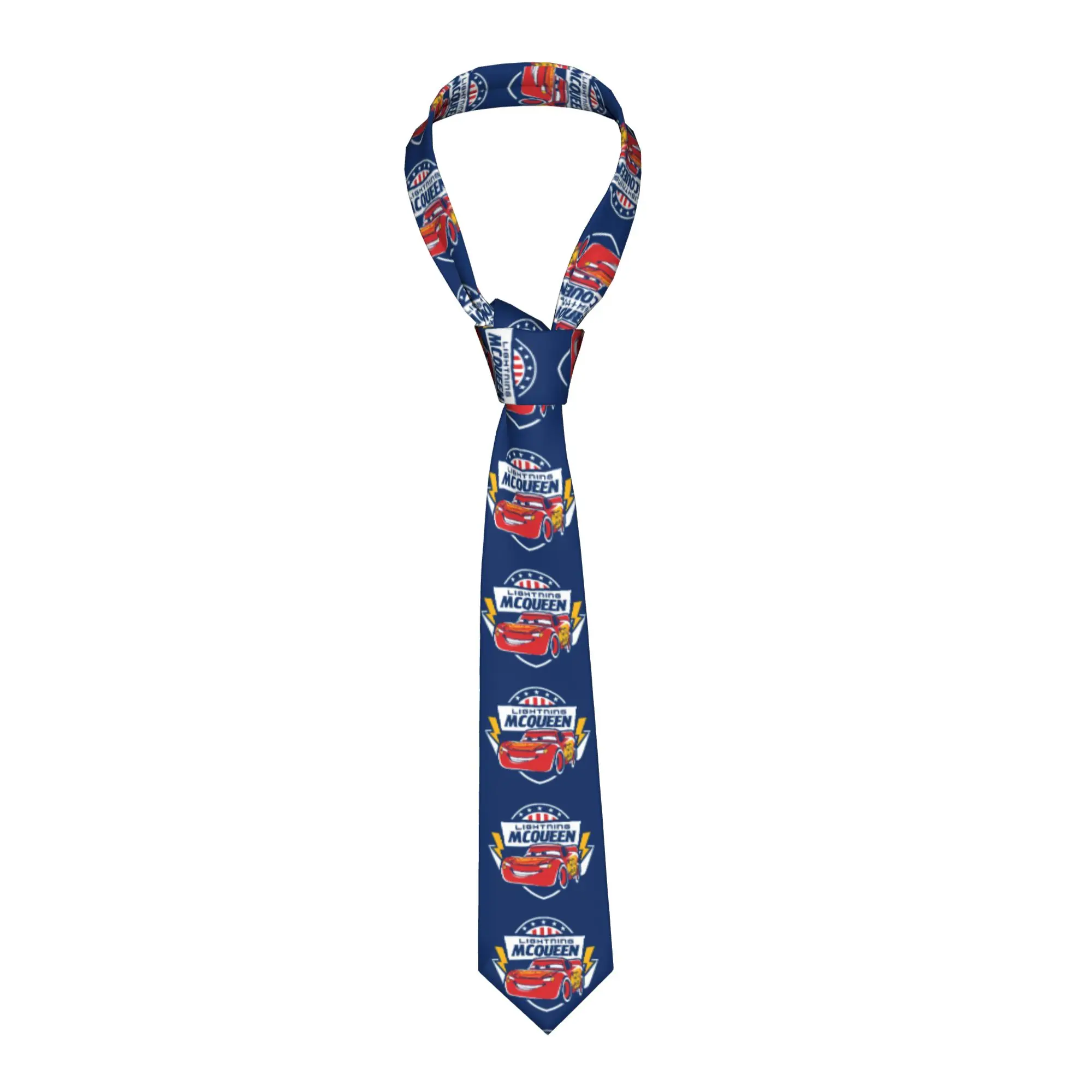 

Модный галстук с изображением мультяшных машинок, в стиле Маккуина, для вечеринок, персонализированный мужской галстук