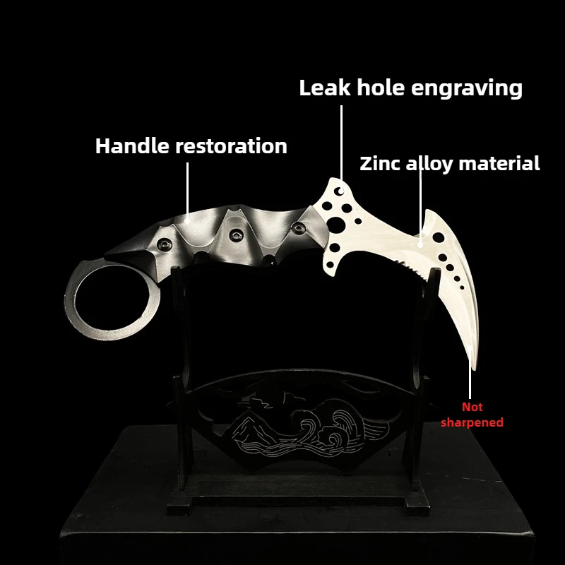 Cuchillo Karambit Resident Evil de 20cm, modelo de juego, cuchillos de garra periférica, accesorios de Cosplay, adorno coleccionable sin afilar, juguete para regalo para niño