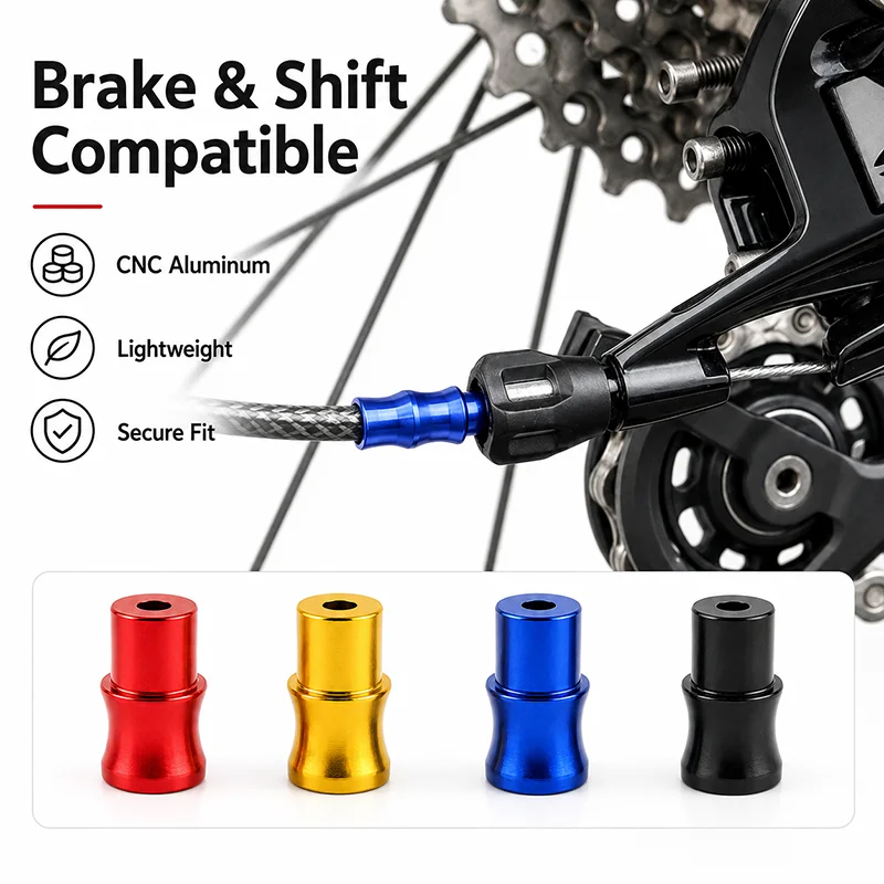 Aluminum Alloy Bicycle Cable Housing Ferrule 20mm Brake Shift Cable End Cap 4.5mm 5.3mm CNC Adapter for MTB Road Bike