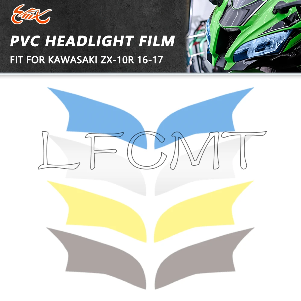 Motorcycle Headlight Protector Film Modified Clear Head Light Lamp Film Stickers Fit for Kawasaki Ninja ZX10R ZX-10R 2016 2017
