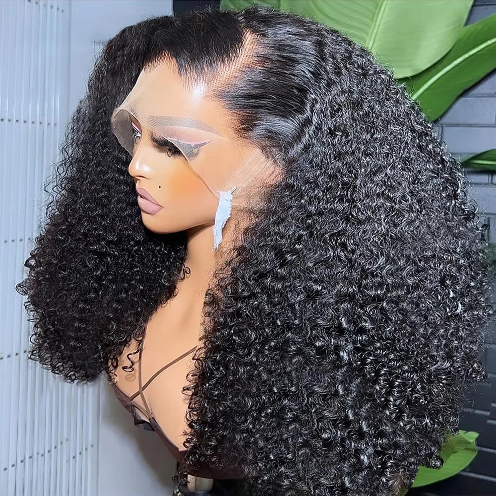 딥 웨이브 곱슬 숏밥 인모 가발 브라질리언 13x4 13x6 투명 레이스 프론탈 가발 무접착 7x5 글루리스 인모 가발