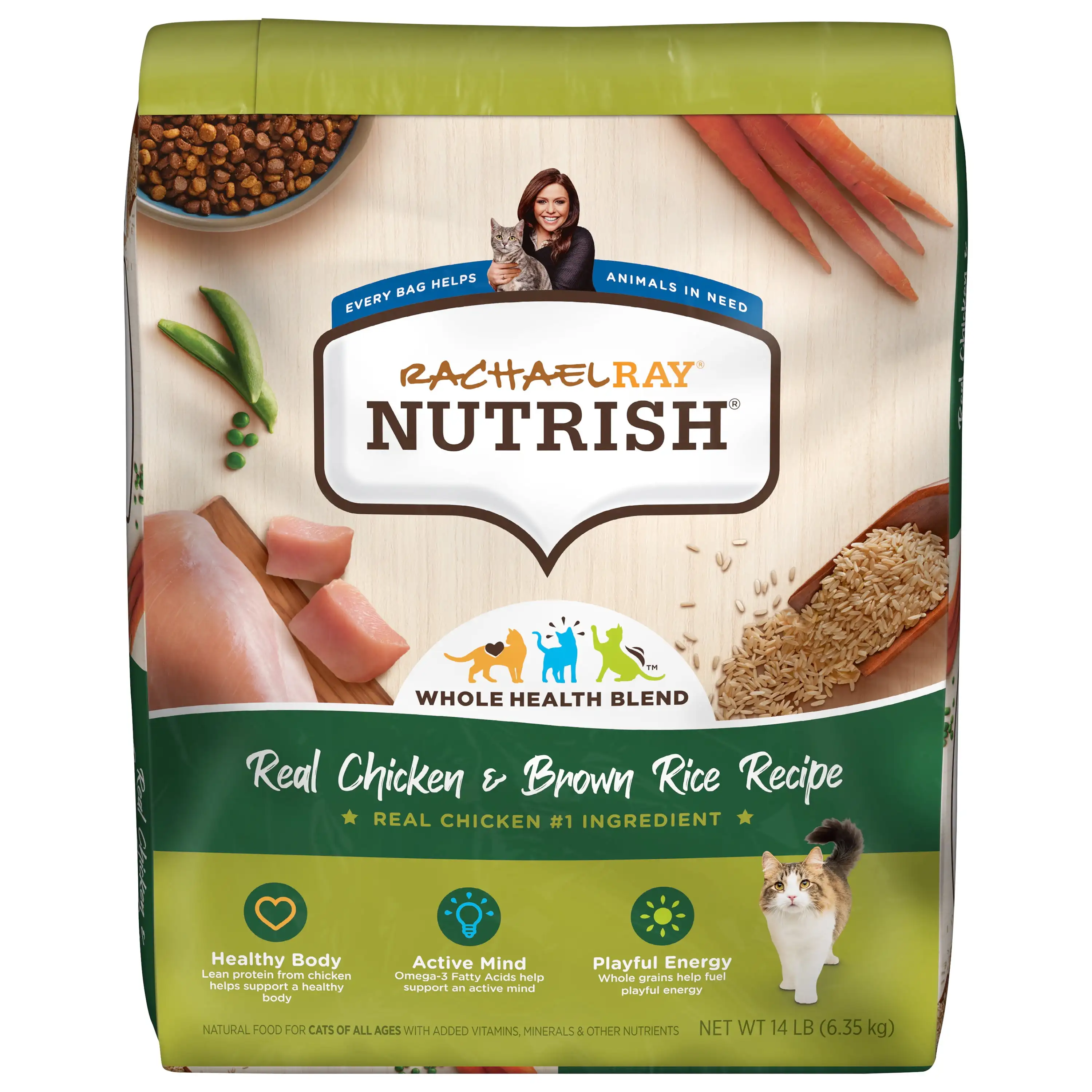 

Rachael Ray Real Chicken & Brown Rice Recipe Dry Cat Food, 14 lb. Bag