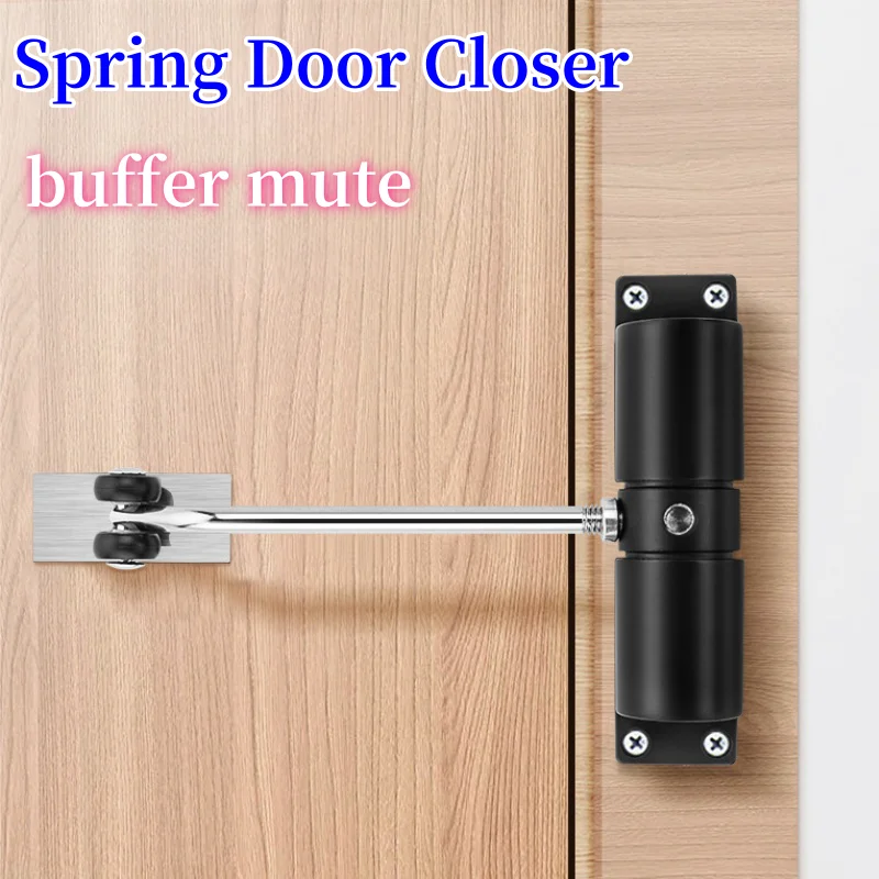 Spring Door Closer Black/White Suitable for Indoor and Outdoor Automatic Heavy Duty Spring Door Closer Adjustable Door Closer