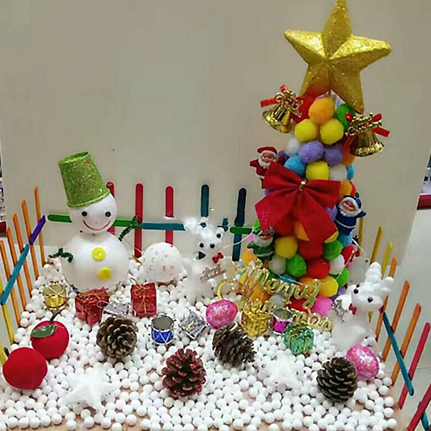 Arbre de noël en mousse pour enfants, 5.91 pouces, 5 pièces, cônes en mousse, moules en polystyrène, nouvel an, accessoires de décoration, jouet artisanal fait à la main