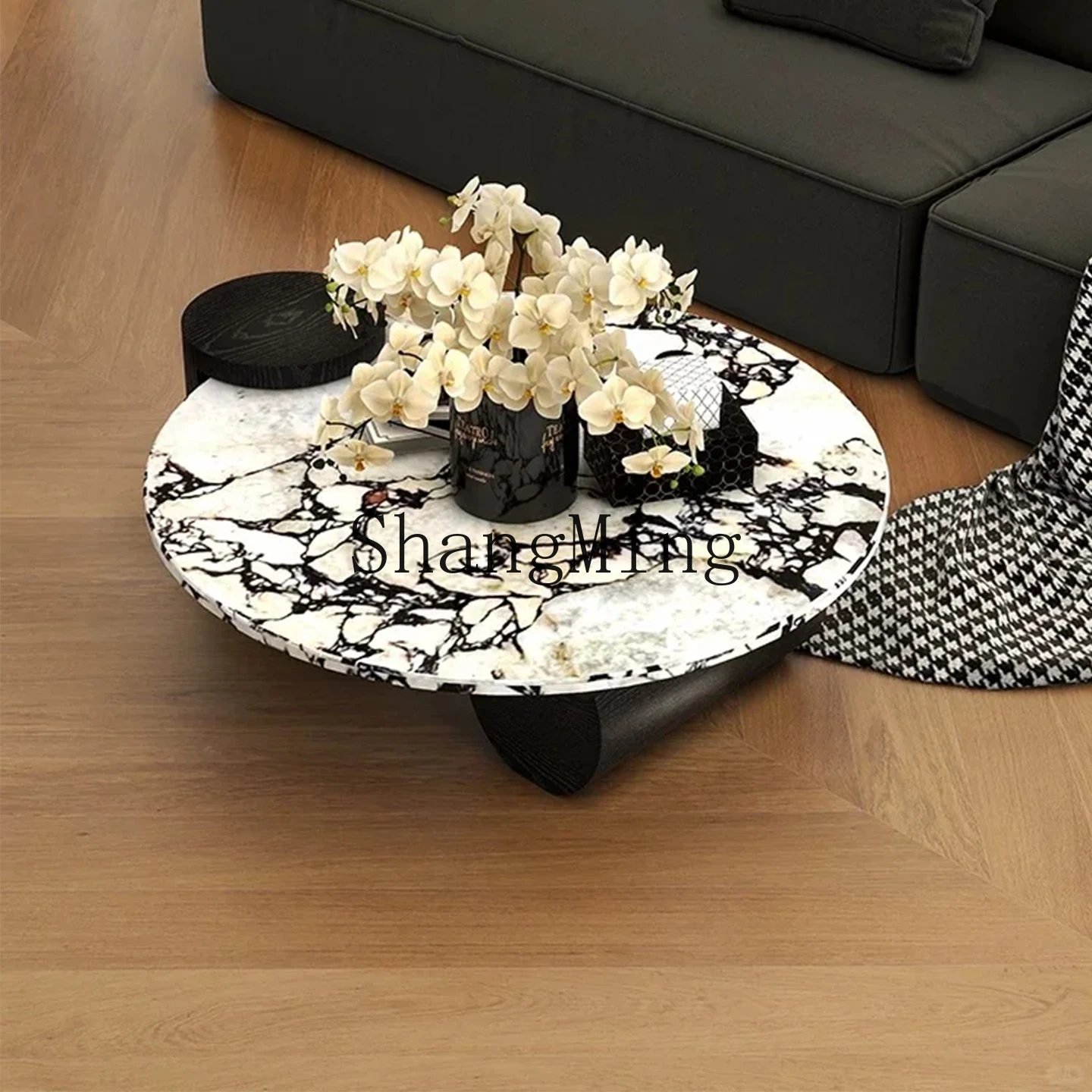

CL marble coffee table round small apartment living room light luxury simple medieval round table