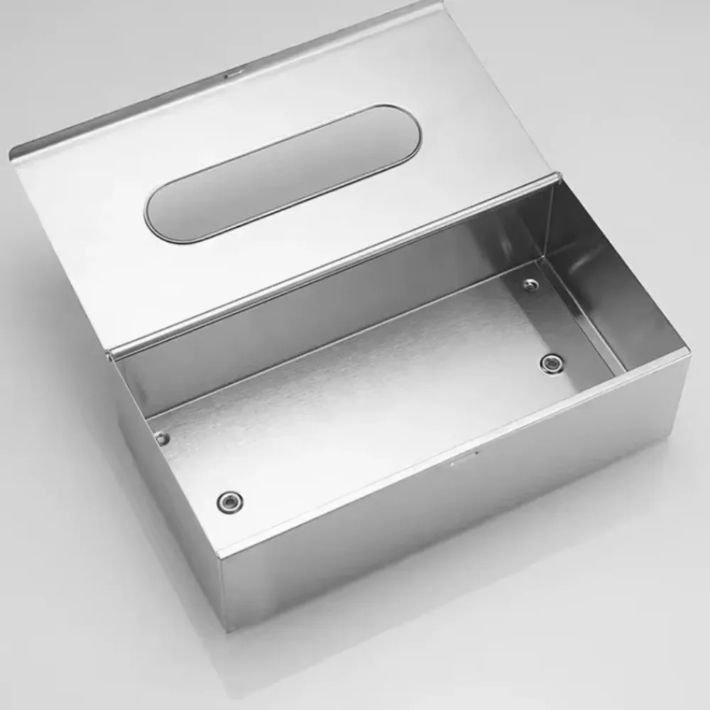 

Rectangular Stainless Steel Tissue Box Wall-mounted Minimalist Paper Towel Case Modern Waterproof Table Paper Container Car