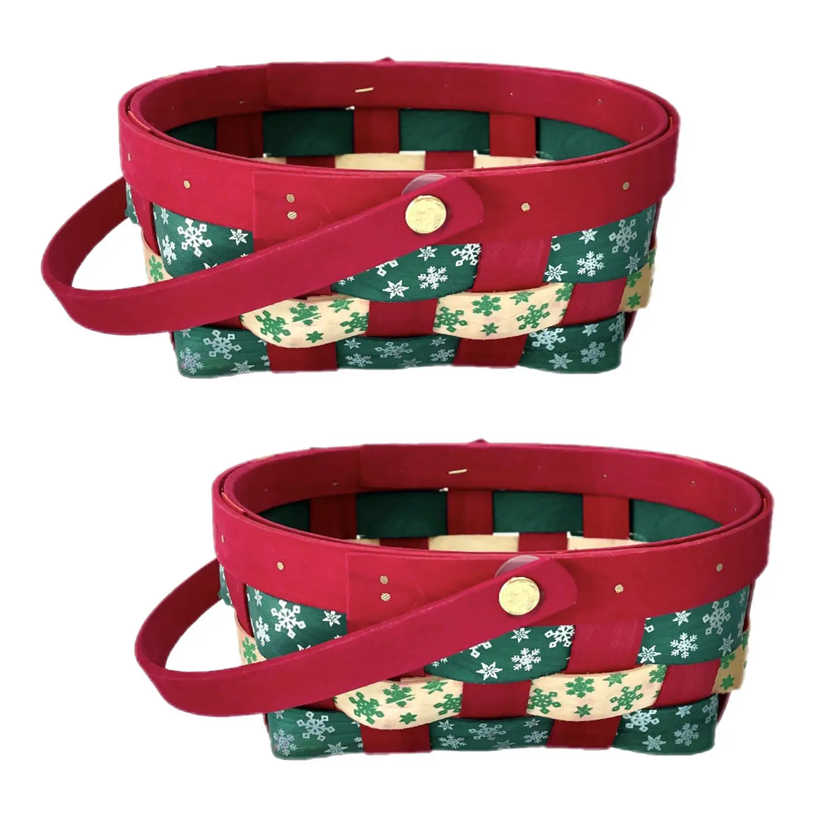 Cesta de regalo de Navidad, cesta de recuerdo de fiesta, suministros para fiestas, cesta de dulces reutilizable, adorno vacío, cesta de mano de Navidad multiusos