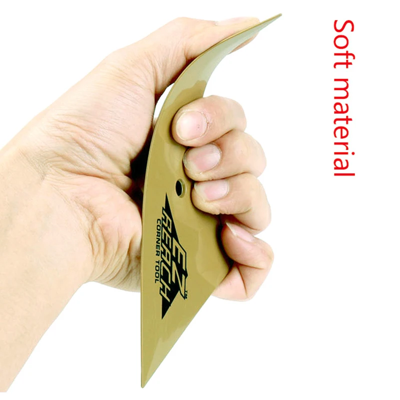 1 قطعة مثلث لينة الذهاب الزاوية ممسحة الفينيل سيارة التفاف نافذة التلوين مكشطة فيلم الكربون نافذة حافة تركيب الدس أداة