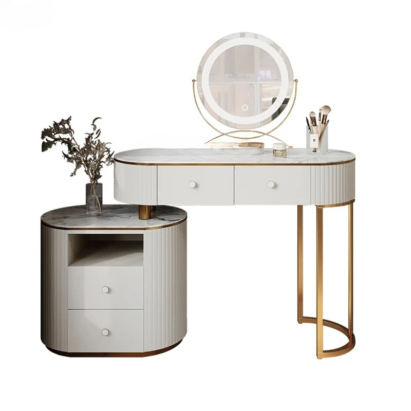 Stone Plate Dresser Girl Princess Chest of Drawers Storage Cabinet Integrated Makeup Table